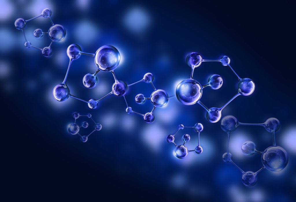 Blue DNA Helix Molecule