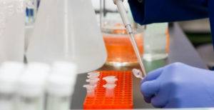 liquid in orange vial tray