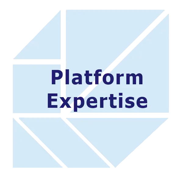 Platform Expertise heading in navy over a light blue geometric Pharmaron logo motif