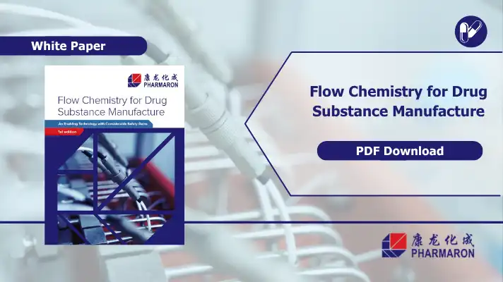 Pharmaron white paper on continuous flow chemistry for drug substance manufacture, available as a PDF download